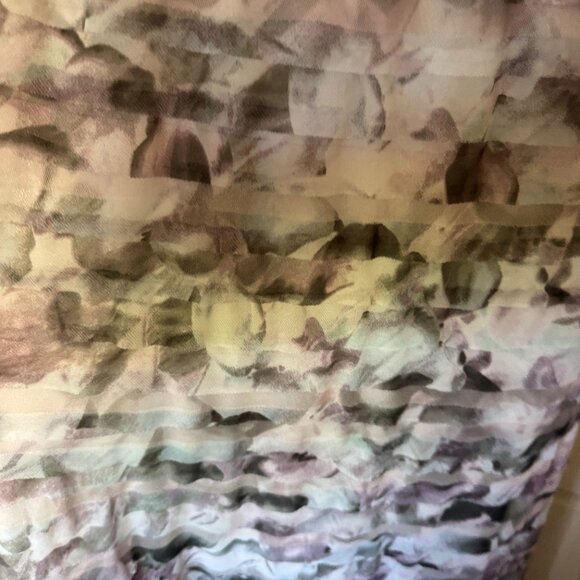 BCBG Ruffled Print Silk Gown - strapless formal gown - Picture 7 of 13